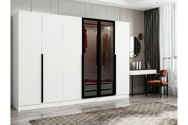 Vaatekaappi Cambrian 270 cm, Valkoinen