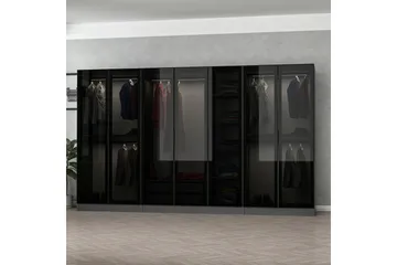 Vaatekaappi Cambrian 315 cm - Antrasiitti - Säilytys - Vaatesäilytys - Vaatekaappi