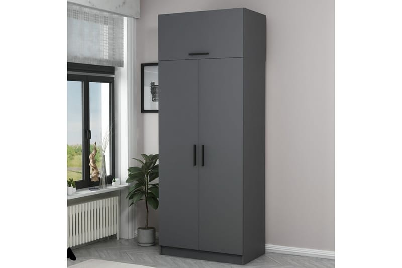 Vaatekaappi Cambrian 90 cm - Antrasiitti - Säilytys - Vaatesäilytys - Vaatekaappi