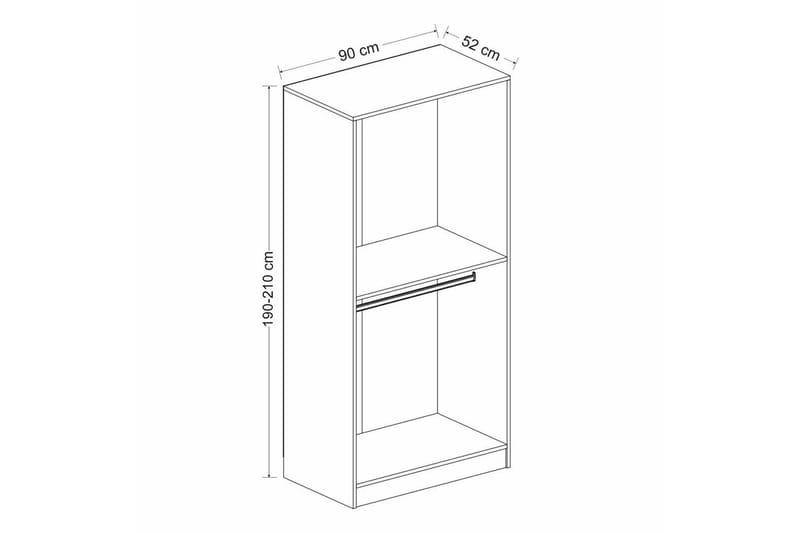 Vaatekaappi Cambrian 90 cm - Tammi - Säilytys - Vaatesäilytys - Vaatekaappi