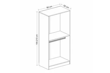 Vaatekaappi Cambrian 90 cm - Valkoinen - Säilytys - Vaatesäilytys - Vaatekaappi