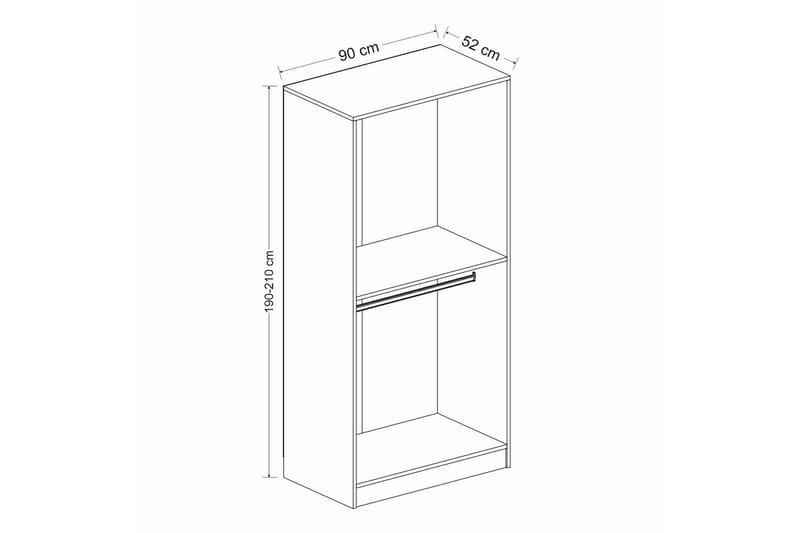 Vaatekaappi Cambrian 90 cm - Valkoinen - Säilytys - Vaatesäilytys - Vaatekaappi