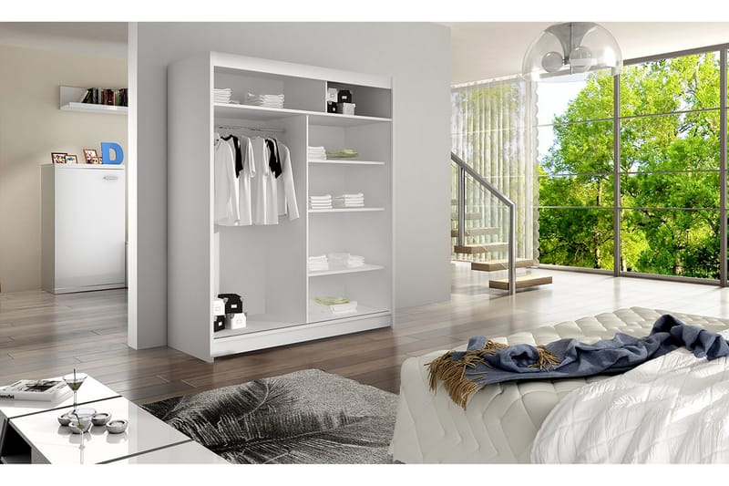 Vaatekaappi Camino 58x150 cm LED-valaistus - Säilytys - Vaatesäilytys - Vaatekaappi
