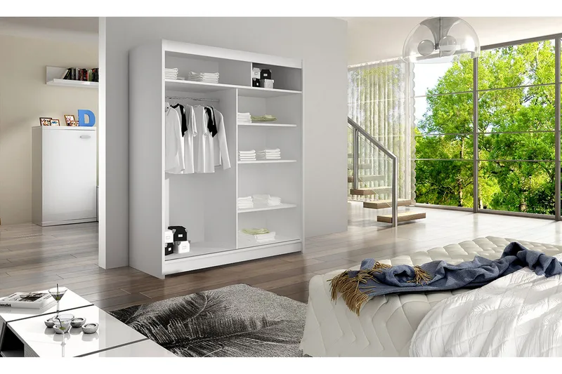 Vaatekaappi Camino 58x150 cm LED-valaistus - Säilytys - Vaatesäilytys - Vaatekaappi