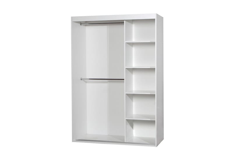 Vaatekaappi Collado peilillä 120 cm - Valkoinen - Säilytys - Vaatesäilytys - Vaatekaappi