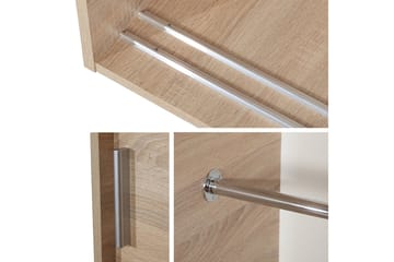 Vaatekaappi Collado peilillä 120 cm - Valkoinen - Säilytys - Vaatesäilytys - Vaatekaappi