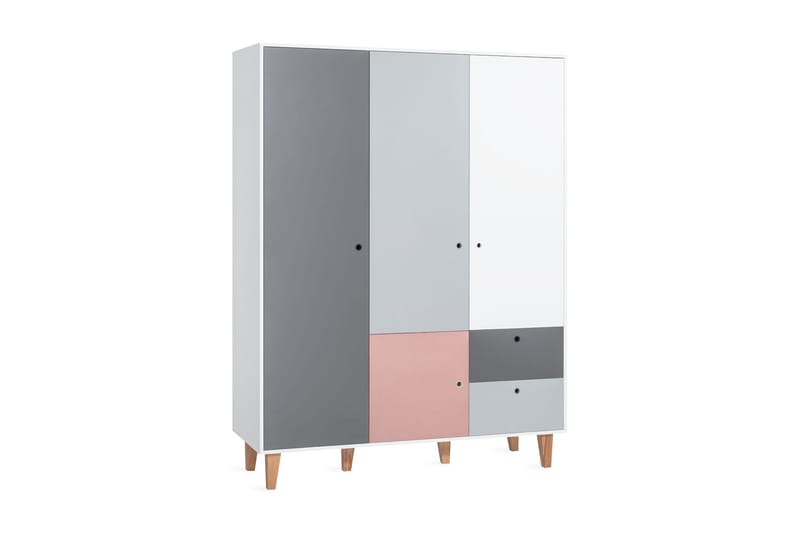 Vaatekaappi Concept Valkoinen/Harmaa/Roosa, VOX