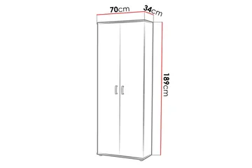 Vaatekaappi Cyree 70x34 cm - Valkoinen - Säilytys - Vaatesäilytys - Vaatekaappi