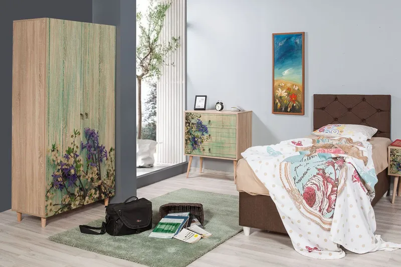 Vaatekaappi Dirk Kirsikankukka - Vihreä - Säilytys - Vaatesäilytys - Vaatekaappi