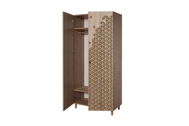 Vaatekaappi Dirk Koriste - Vaaleanruskea - Säilytys - Vaatesäilytys - Vaatekaappi