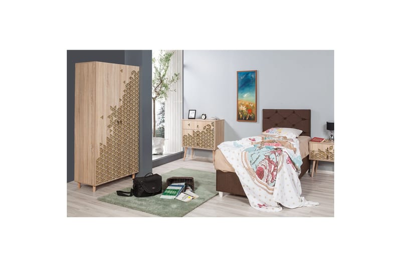 Vaatekaappi Dirk Koriste - Vaaleanruskea - Säilytys - Vaatesäilytys - Vaatekaappi