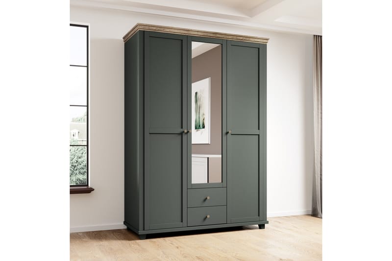 Vaatekaappi Drumin 42x90 cm - Vihreä/Luonnonväri - Säilytys - Vaatesäilytys - Vaatekaappi