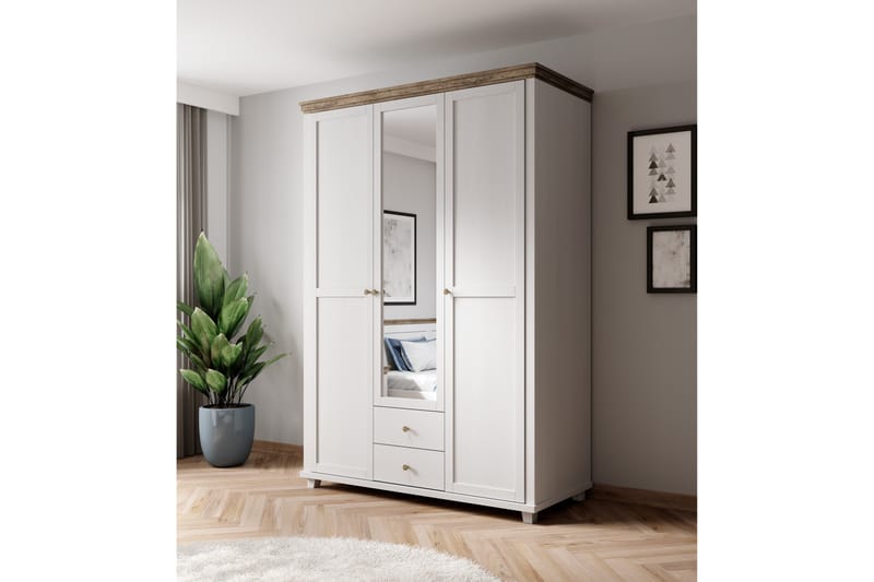 Vaatekaappi Drumin 62x108 cm - Tuhkanharmaa/Luonnonväri - Säilytys - Vaatesäilytys - Vaatekaappi
