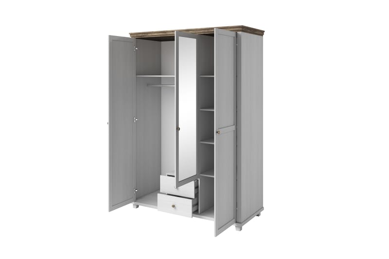 Vaatekaappi Drumin 62x108 cm - Tuhkanharmaa/Luonnonväri - Säilytys - Vaatesäilytys - Vaatekaappi