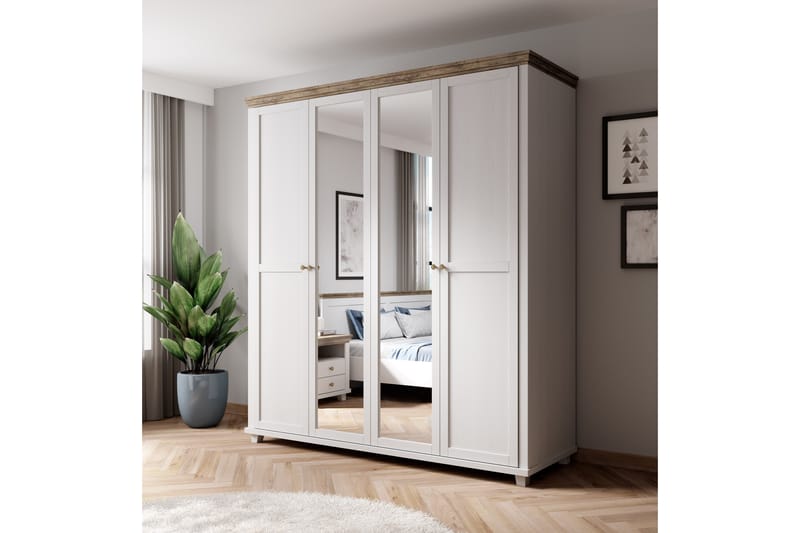 Vaatekaappi Drumin 62x154 cm - Tuhkanharmaa/Luonnonväri - Säilytys - Vaatesäilytys - Vaatekaappi