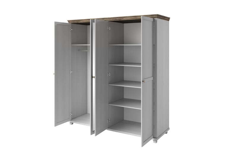 Vaatekaappi Drumin 62x154 cm - Tuhkanharmaa/Luonnonväri - Säilytys - Vaatesäilytys - Vaatekaappi