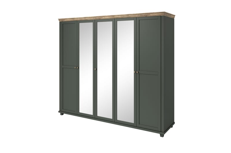 Vaatekaappi Drumin 62x154 cm - Vihreä/Luonnonväri - Säilytys - Vaatesäilytys - Vaatekaappi