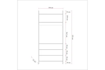 Vaatekaappi Dynamica 104x52 cm - Luonnonväri - Säilytys - Vaatesäilytys - Vaatenaulakko - Koukkunaulakot