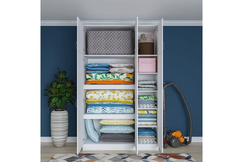 Vaatekaappi Farmdon 6 Kaappia 55x145 cm - Valkoinen - Säilytys - Vaatesäilytys - Vaatekaappi