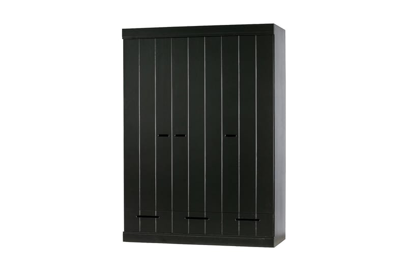 Vaatekaappi Floella 140x53 cm 3 ovea - Mänty/Musta - Säilytys - Vaatesäilytys - Vaatekaappi