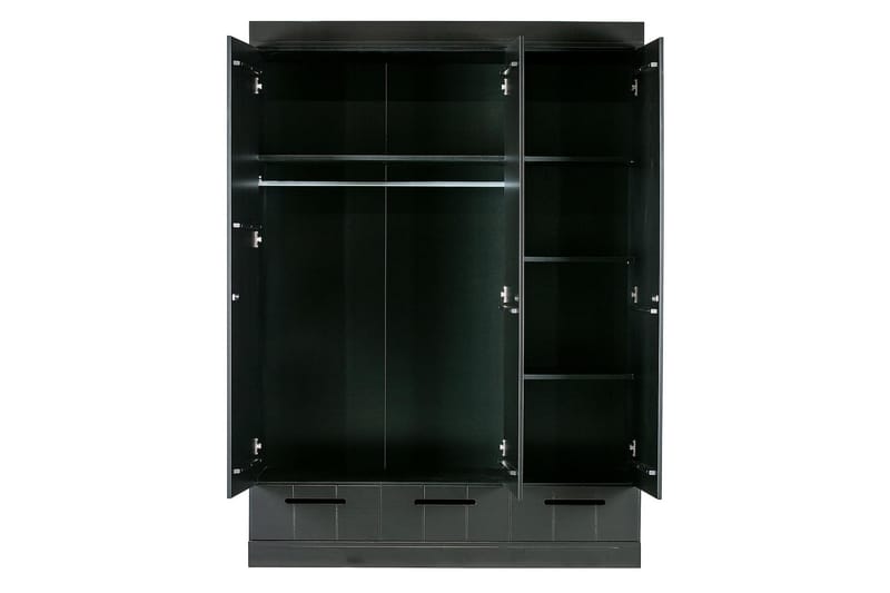 Vaatekaappi Floella 140x53 cm 3 ovea - Mänty/Musta - Säilytys - Vaatesäilytys - Vaatekaappi