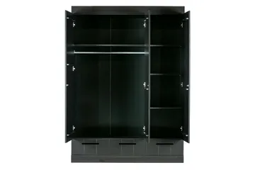 Vaatekaappi Floella 140x53 cm 3 ovea - Mänty/Musta - Säilytys - Vaatesäilytys - Vaatekaappi