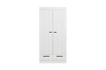 Vaatekaappi Floella 195 cm 2 ovea 2 laatikkoa - Valkoinen Mänty - Säilytys - Vaatesäilytys - Vaatekaappi
