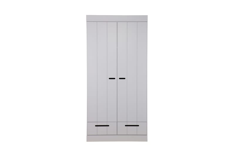 Vaatekaappi Floella 94 cm 2 ovea 2 laatikkoa - Harmaa Mänty - Säilytys - Vaatesäilytys - Vaatekaappi