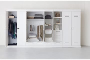 Vaatekaappi Floella 94 cm 2 ovea - Valkoinen Mänty - Säilytys - Vaatesäilytys - Vaatekaappi