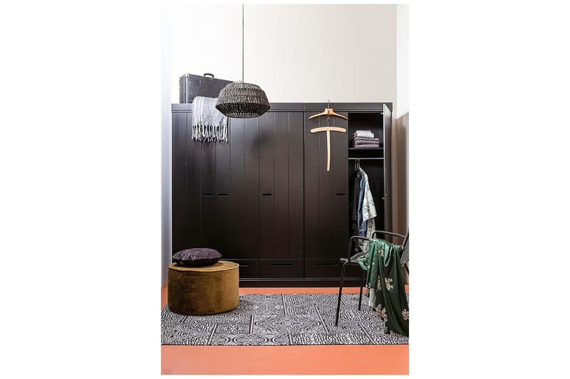 Vaatekaappi Floella 94x53 cm 2 ovea - Mänty/Musta - Säilytys - Vaatesäilytys - Vaatekaappi