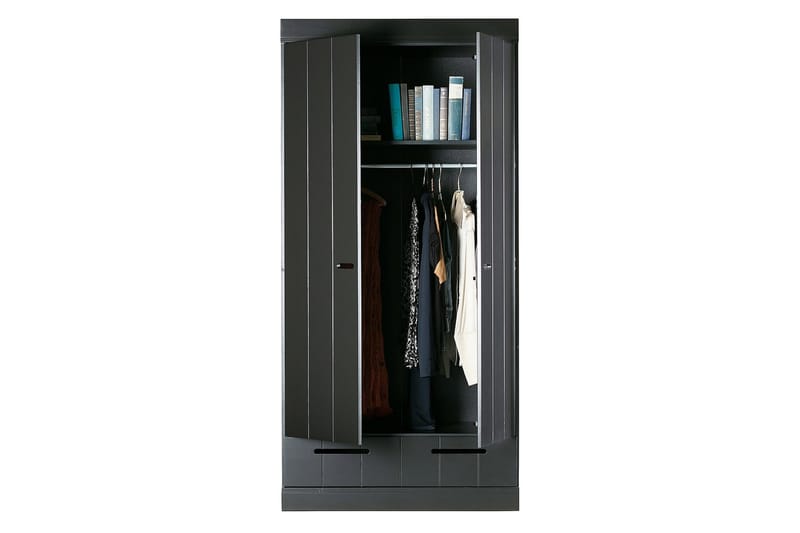 Vaatekaappi Floella 94x53 cm 2 ovea - Mänty/Musta - Säilytys - Vaatesäilytys - Vaatekaappi