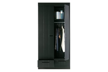 Vaatekaappi Floella 94x53 cm 2 ovea - Mänty/Musta - Säilytys - Vaatesäilytys - Vaatekaappi