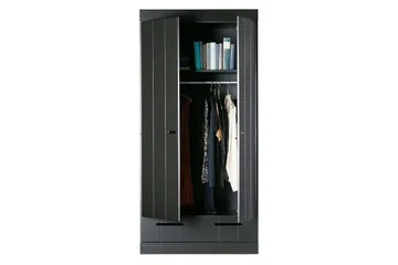 Vaatekaappi Floella 94x53 cm 2 ovea - Mänty/Musta - Säilytys - Vaatesäilytys - Vaatekaappi