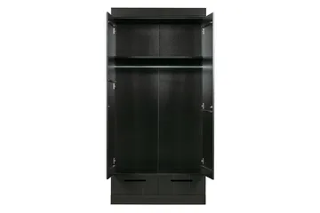 Vaatekaappi Floella 94x53 cm 2 ovea - Mänty/Musta - Säilytys - Vaatesäilytys - Vaatekaappi