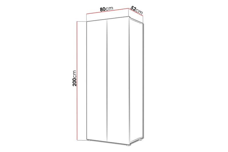 Vaatekaappi Frick 80 cm - Valkoinen - Säilytys - Vaatesäilytys - Vaatekaappi
