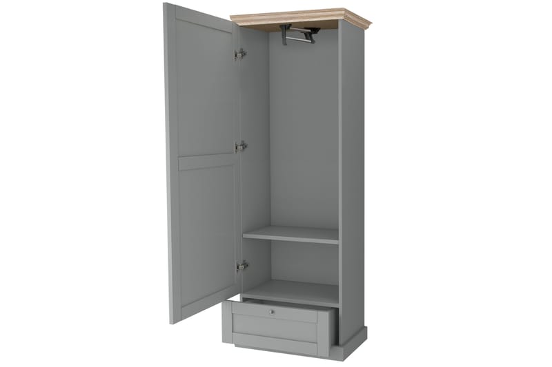 Vaatekaappi Galen - Harmaa/Ruskea - Säilytys - Vaatesäilytys - Vaatekaappi