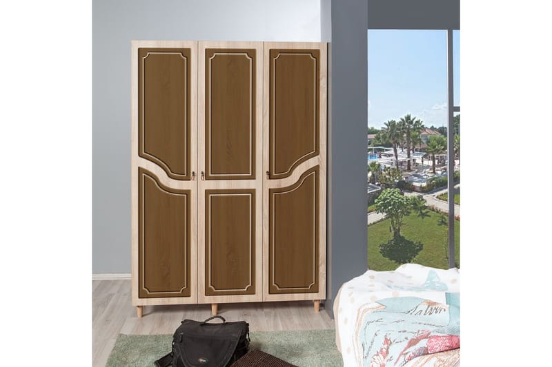 Vaatekaappi Gillberga 135 cm - Ruskea/Oranssi - Säilytys - Vaatesäilytys - Vaatekaappi