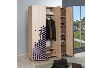 Vaatekaappi Gillberga 135 cm - Ruskea/Sininen - Säilytys - Kaappi - Säilytyskaappi