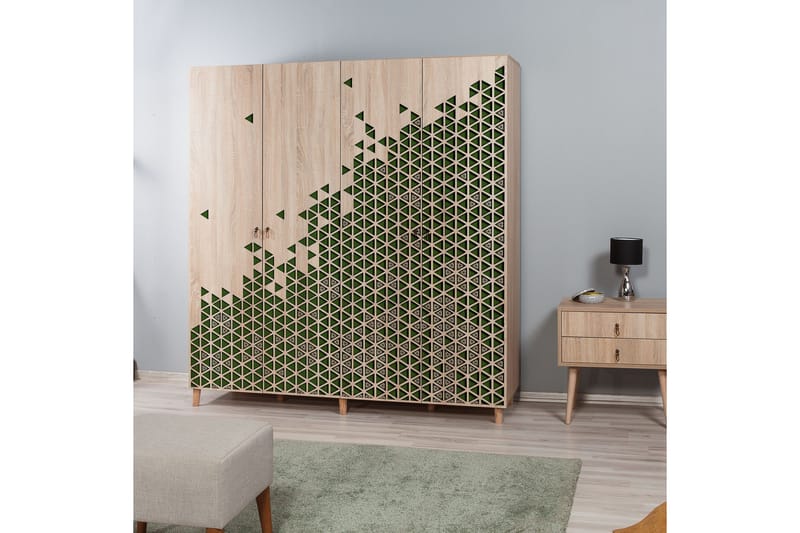 Vaatekaappi Gillberga 180 cm - Ruskea/Musta/Tammi - Säilytys - Vaatesäilytys - Vaatekaappi