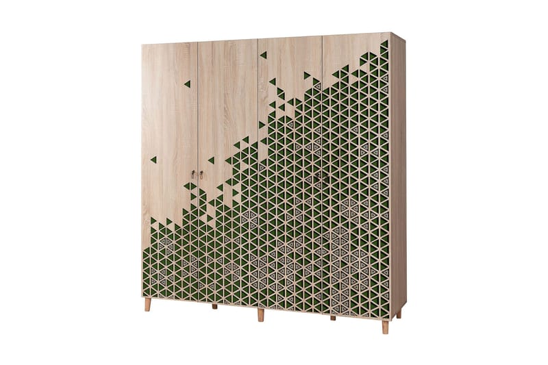 Vaatekaappi Gillberga 180 cm - Ruskea/Musta/Tammi - Säilytys - Vaatesäilytys - Vaatekaappi