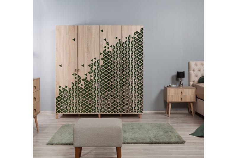 Vaatekaappi Gillberga 180 cm - Ruskea/Musta/Tammi - Säilytys - Vaatesäilytys - Vaatekaappi