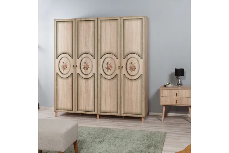 Vaatekaappi Gillberga 180 cm - Tammi/Ruskea - Säilytys - Vaatesäilytys - Vaatekaappi