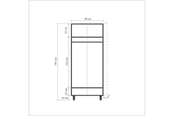 Vaatekaappi Gillberga 90 cm - Ruskea - Säilytys - Vaatesäilytys - Vaatekaappi
