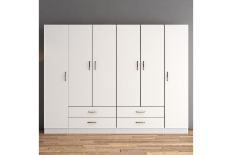 Vaatekaappi GRD 240 cm - Valkoinen - Säilytys - Vaatesäilytys - Vaatekaappi
