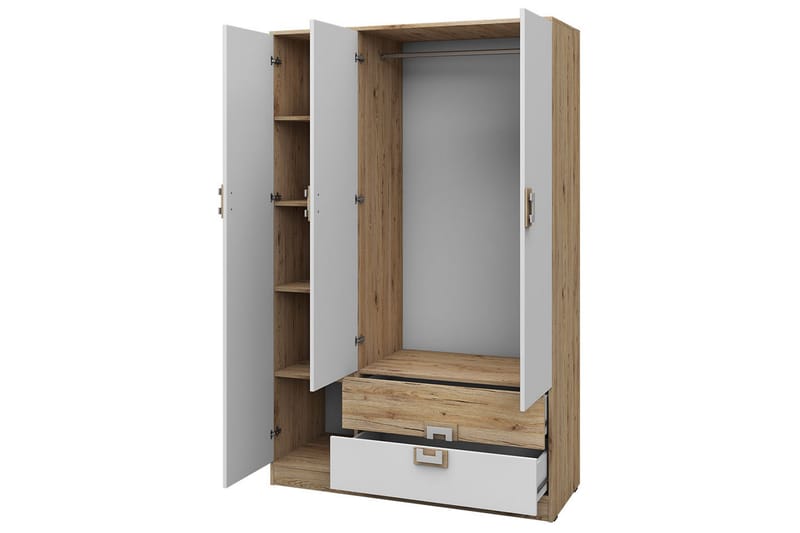 Vaatekaappi Hermanboda 120x50x190 cm - Beige/Valkoinen - Säilytys - Vaatesäilytys - Vaatekaappi