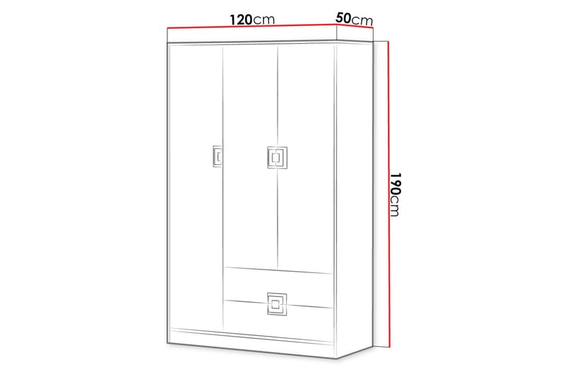 Vaatekaappi Hermanboda 120x50x190 cm - Beige/Valkoinen - Säilytys - Vaatesäilytys - Vaatekaappi