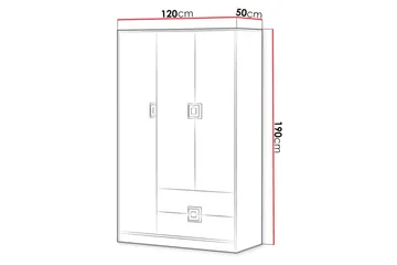Vaatekaappi Hermanboda 120x50x190 cm - Beige/Valkoinen - Säilytys - Vaatesäilytys - Vaatekaappi