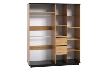 Vaatekaappi Ines 60x180 cm - Tammi/Musta - Säilytys - Vaatesäilytys - Vaatekaappi