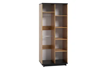 Vaatekaappi Ines 60x90 cm - Tammi/Musta - Säilytys - Vaatesäilytys - Vaatekaappi