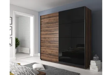 Vaatekaappi Jorbes 61x221 cm - Tiikki/Musta - Säilytys - Vaatesäilytys - Vaatekaappi